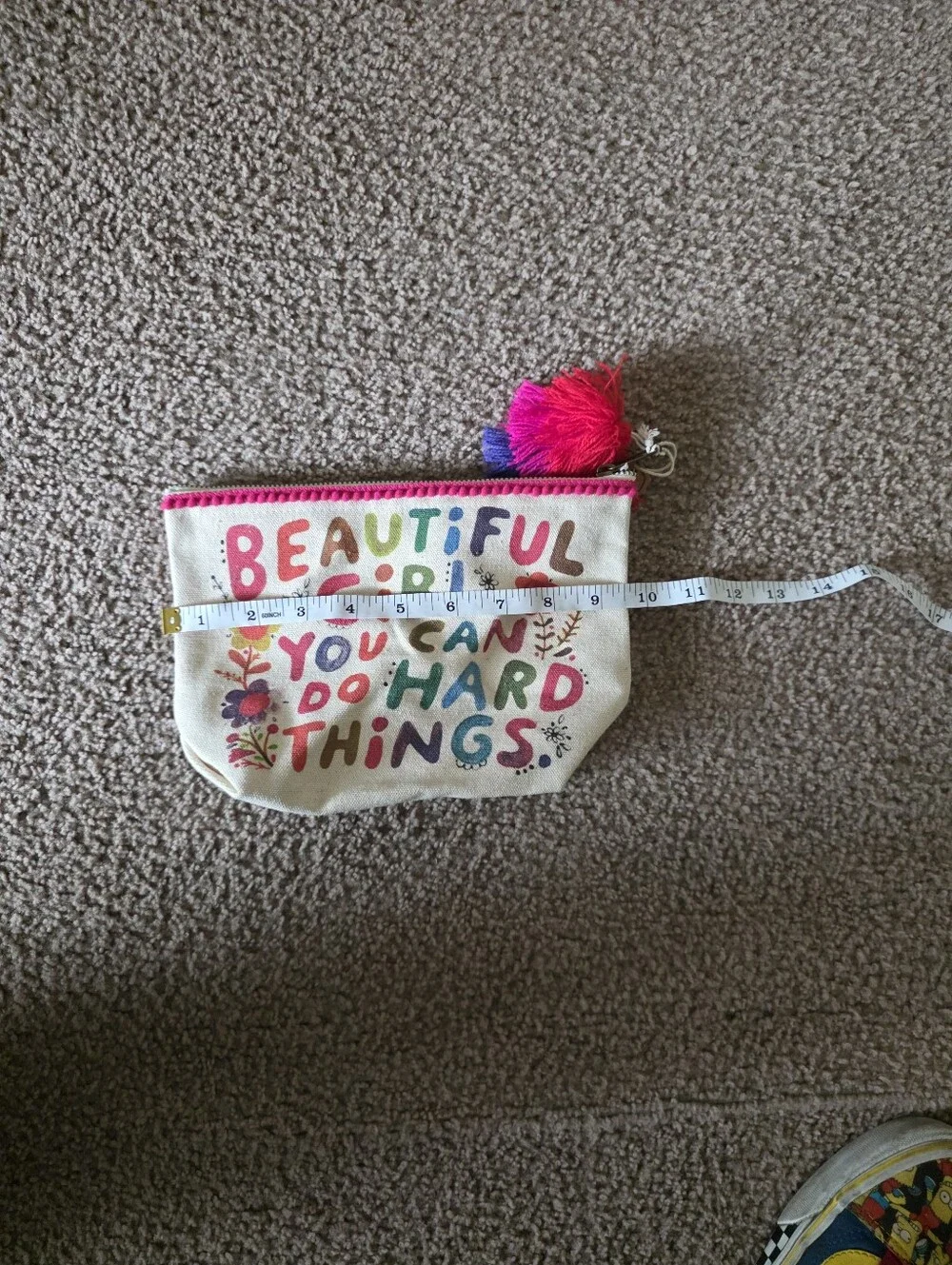 Natural life Beautiful Girl you can Do Hard Things Cosmetic Bag nwt